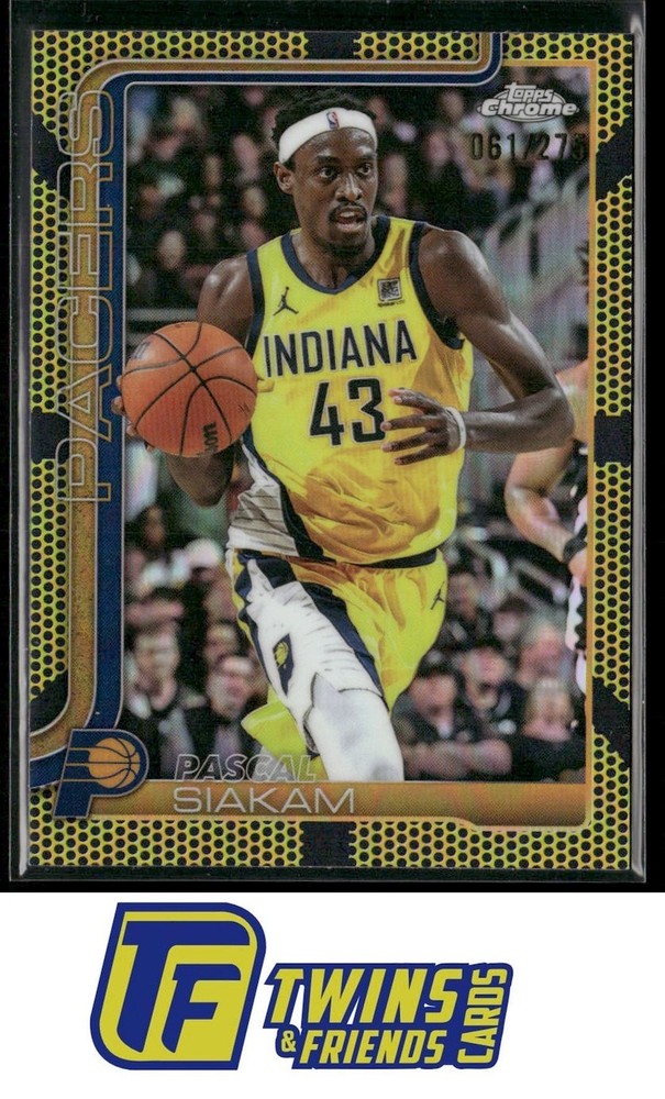 2025-26 Topps Chrome #1 Pascal Siakam Yellow Basketball Refractor #/275
