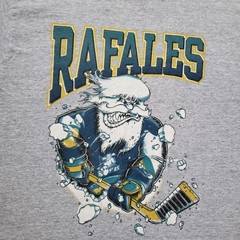 Vintage 90s Quebec Rafales Yeti Breakthrough Sz Medium Single Stitch T-Shirt