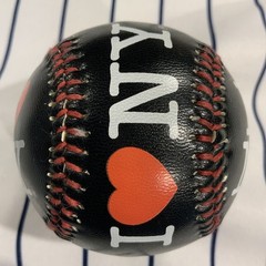 I Love New York NY BLACK W/ RED Stitches Souvenir baseball collectible ball