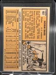 1963 Topps – Semi-High # Norm Bass #461 K.C. Athletics