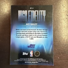 2025-26 Topps Signature Class Ace Bailey Rookie High Fidelity RC