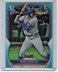 2023 Bowman 1st Chrome Sky Blue Refractor #BDC-110 Sabin Ceballos (RC) Braves