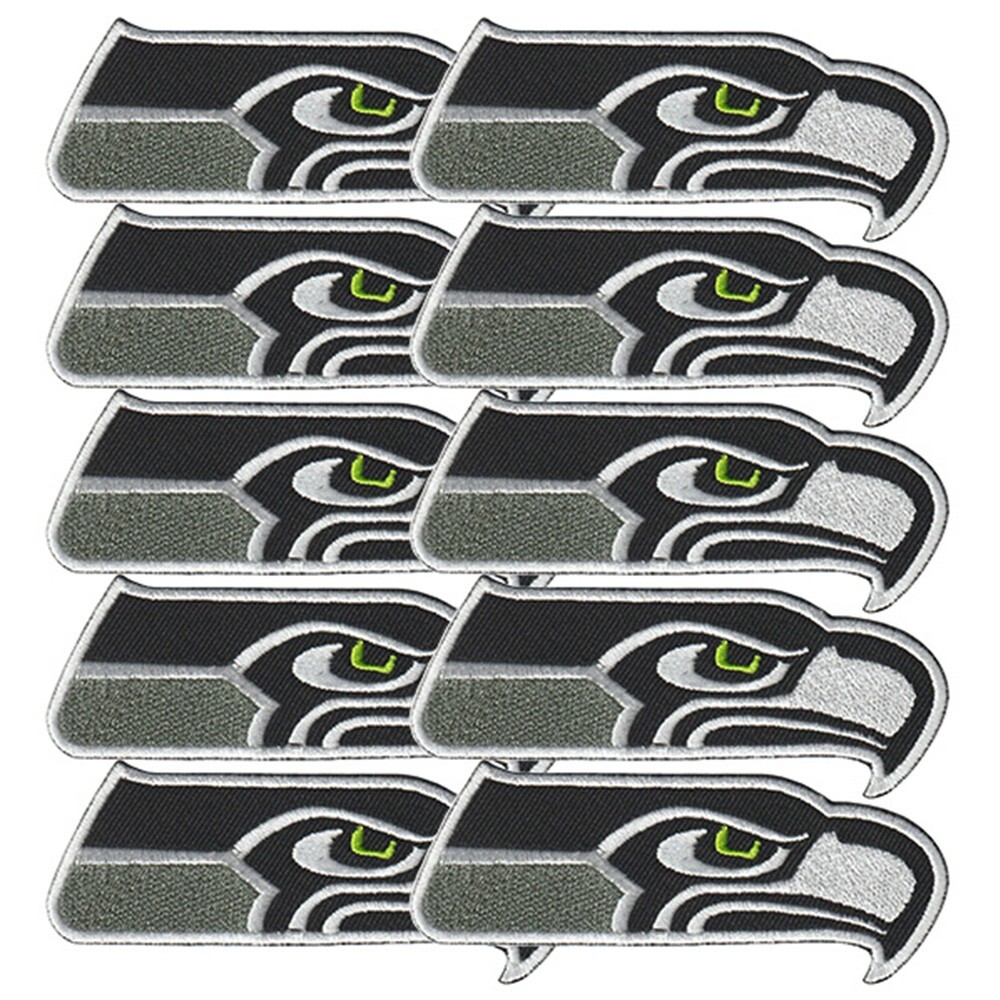 10 pcs WA Seattle Seahawks Nation Football Logo Size 4.3&Prime;x1.5&Prime; Sew Iron On Patch