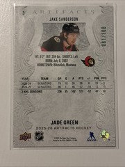 2025-26 Upper Deck Artifacts – Jake Sanderson #3 /100
