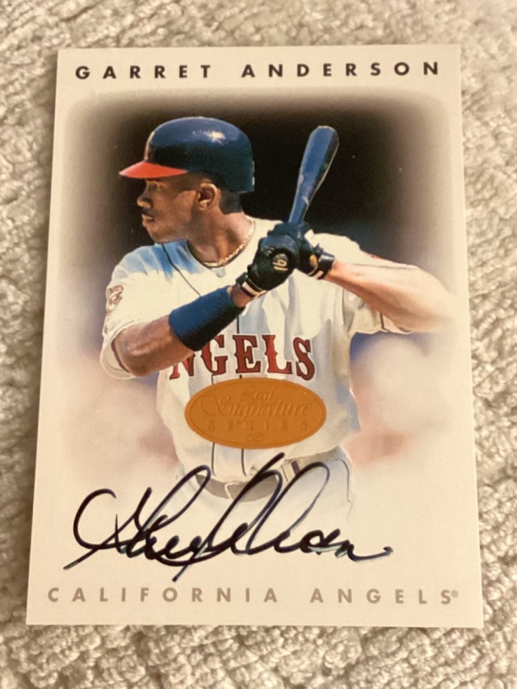 1996 Leaf Signature Series Auto Bronze Garret Anderson Auto Garrett On Card