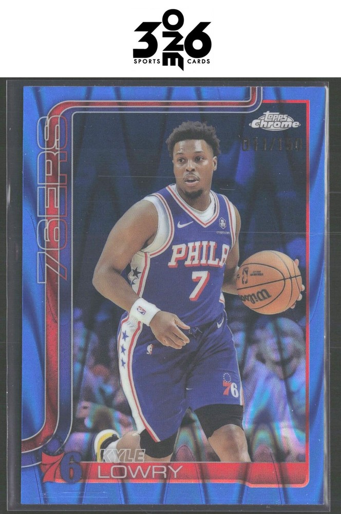 Kyle Lowry 2025-26 Topps Chrome Blue RayWave Refractor #152 #/150
