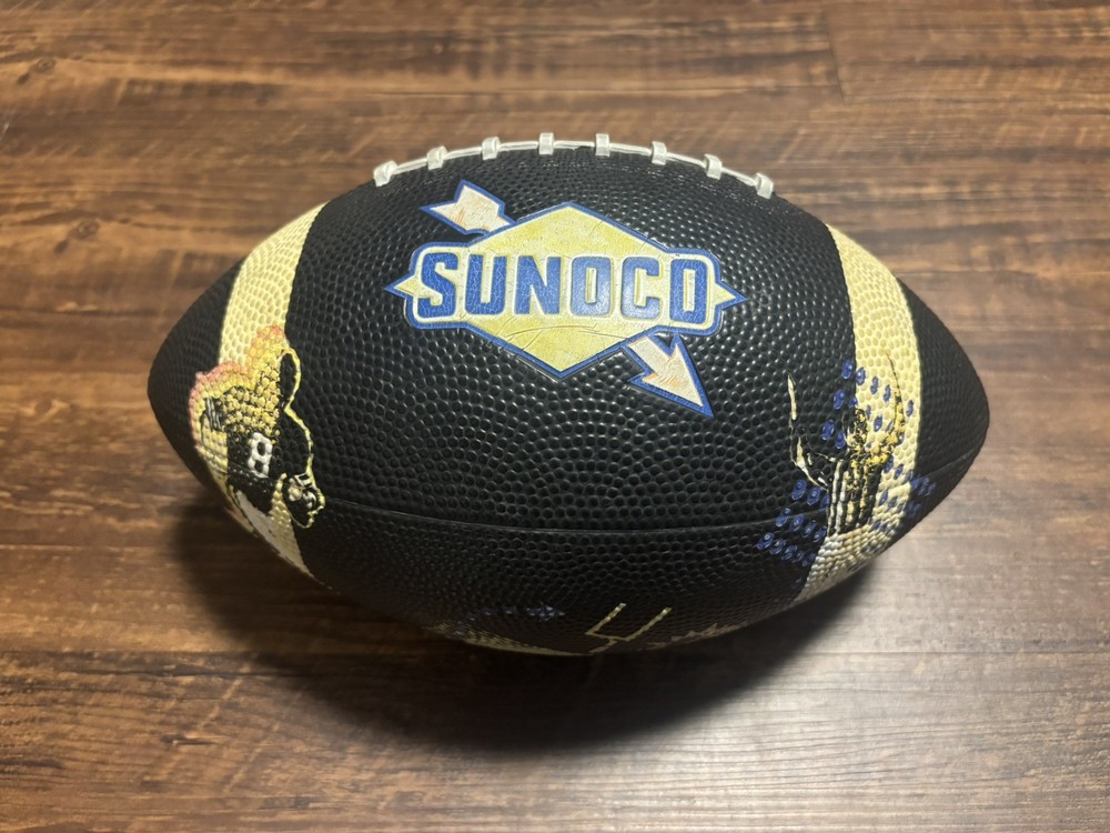 Vintage 1990s Sunoco Gas Station Promo Football Just Ahead Touchdown Black Ball