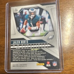 Panini Prizm 2024 Jalen Hurts Orange Cracked Ice #231 Philadelphia Eagles