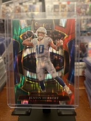 2025 Panini Select – Concourse Justin Herbert #1 Red & Green Shock Prizm