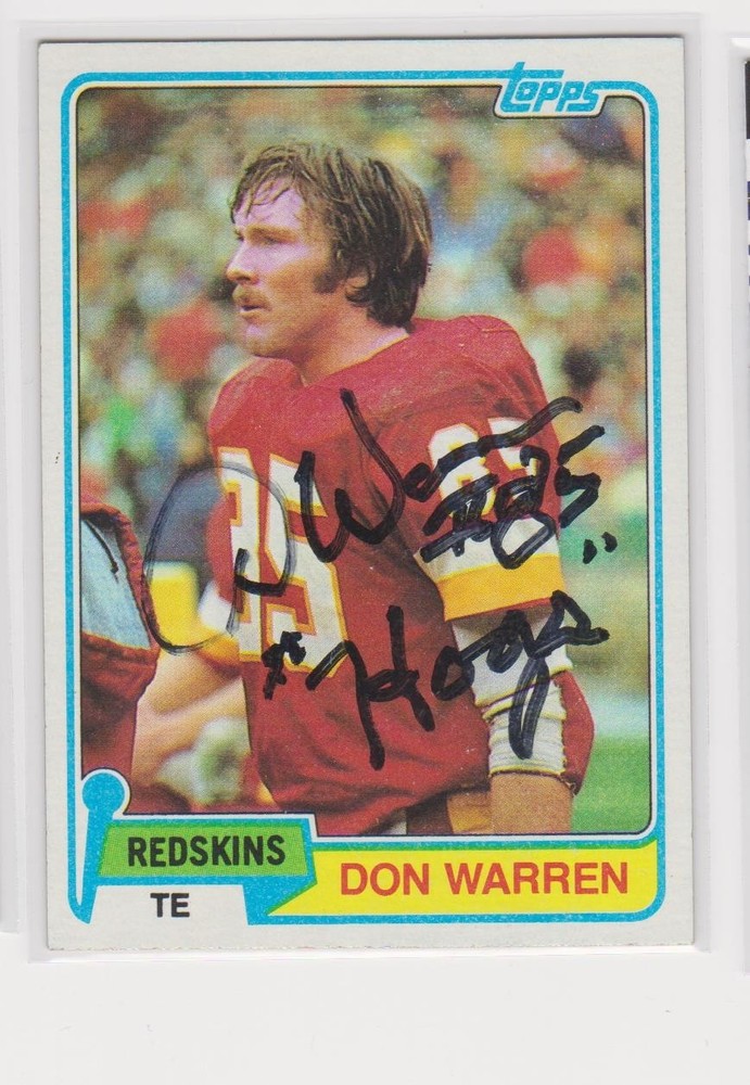 DON WARREN WASHINGTON REDSKINS 1981 TOPPS #84 SAN DIEGO STATE AUTOGRAPHED CARD