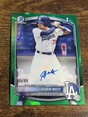 AIDAN WEST 2025 Bowman Draft #CPA-AWE 1st Green RayWave Refractor Auto /99
