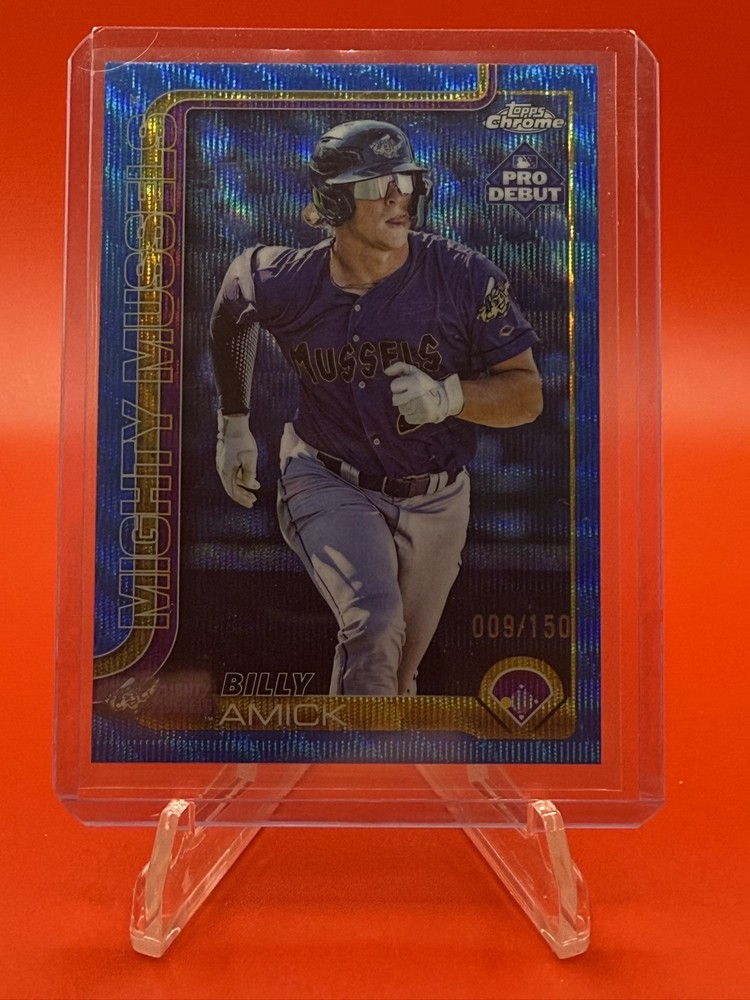2025 Topps Pro Debut – Chrome Billy Amick #PDC-83 Blue Wave Refractor /150 (RC)
