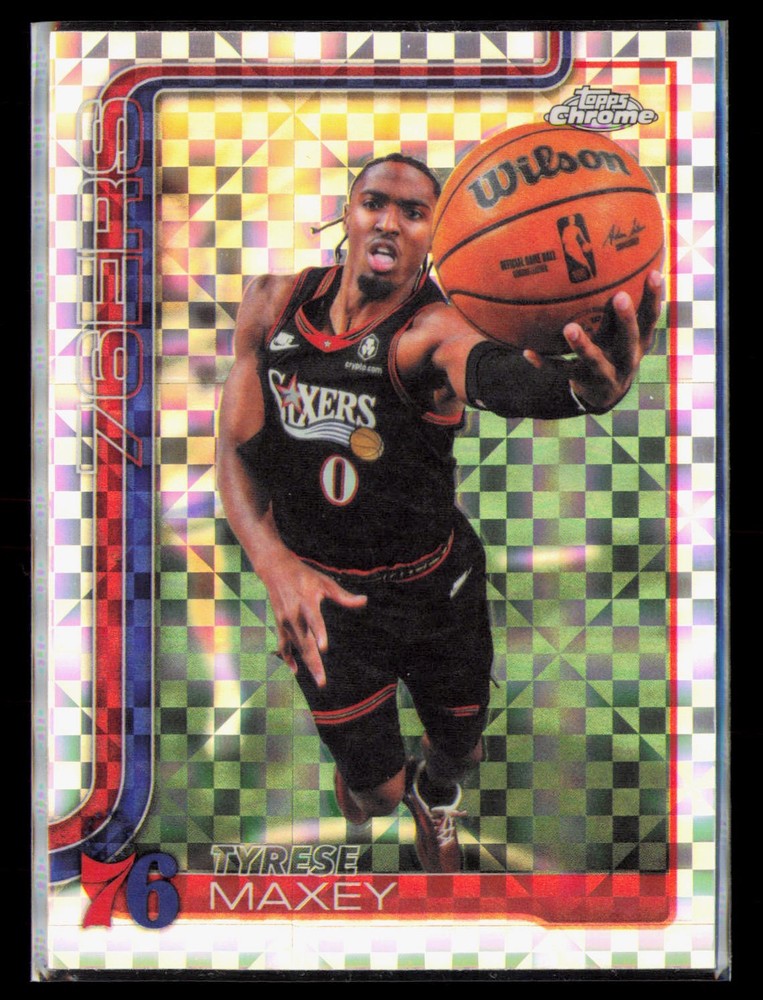 2025-26 Topps Chrome Update #41 Tyrese Maxey X-Fractor