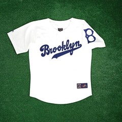 Brooklyn Dodgers Men&rsquo;s Home White Cooperstown Throwback Jersey w/ Patch