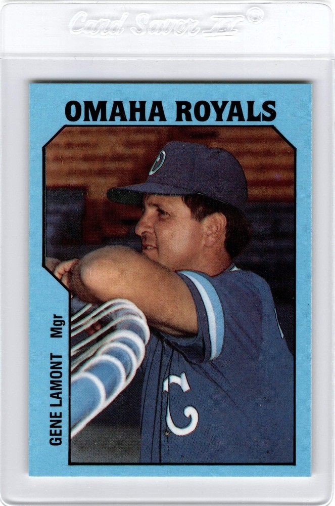 1985 TCMA Omaha ROYALS #22 GENE LAMONT Manager KIRKLAND Illinois