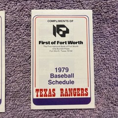 POCKET SCHEDULES MLB PAIR OF 2 1979 TEXAS RANGERS FARMERS-FIRST/FIRST OF FTWORTH