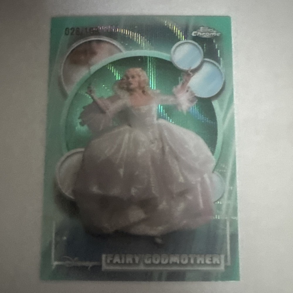 2026 Topps Chrome Disney PIXAR Fairy Godmother Aqua Wave Refractor 28/199 #180