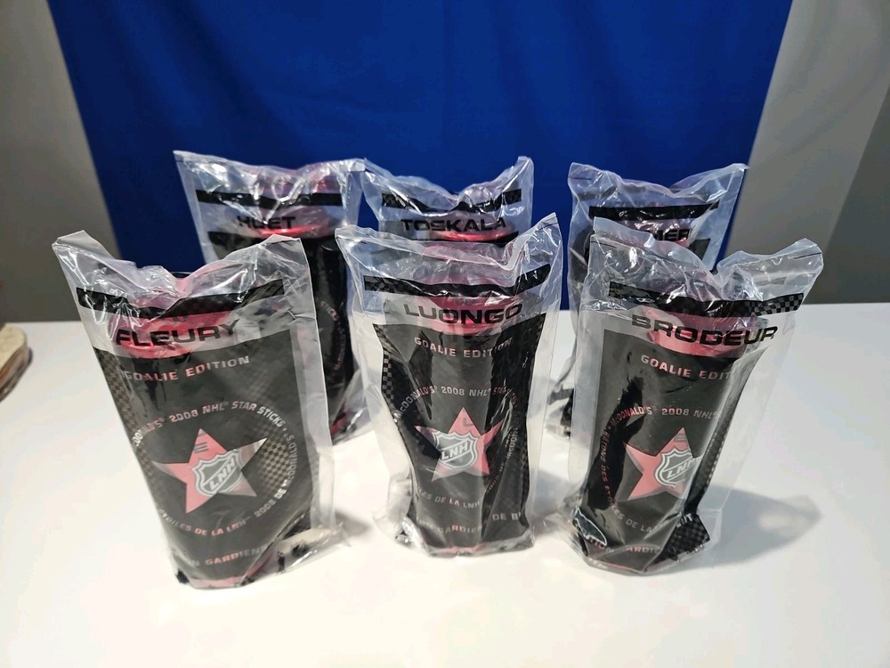 2007-2008 Lot 6x McDonald&rsquo;s NHL GOALIE Star Sticks Set Sealed Brodeur Fleury New