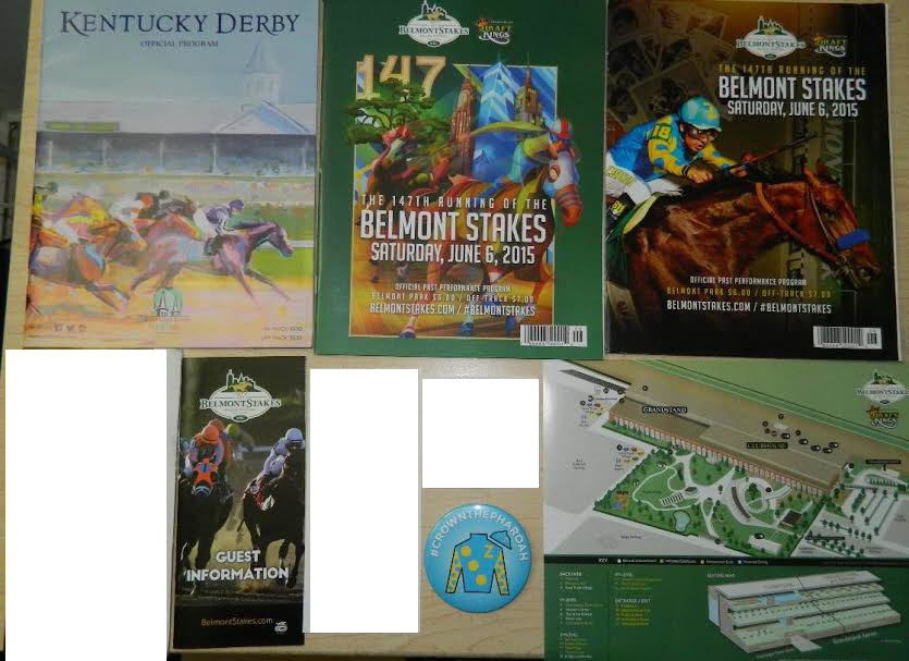 AMERICAN PHAROAH 2 BELMONT STK, 1 KY DERBY, 1 GUEST PROGRAM , BUTTON