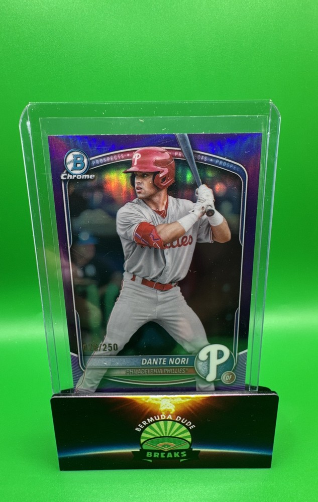 2025 Bowman Draft – Chrome Dante Nori #BDC-33 Purple Refractor /250 (RC)