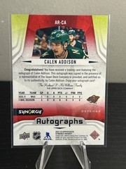 2021-22 Upper Deck Synergy #AR-CA Calen Addison Auto Rookies Red #/50