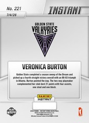 2026 Panini Instant WNBA #221 Veronica Burton Golden State Valkyries PRESALE