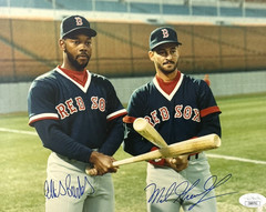Ellis Burks & Mike Greenwell Dual Signed 8×10 Photo – Boston Red Sox – JSA COA