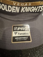 Vegas Golden Knights Fanatics Branded Authentic Pro Rink Adjustable Hat New NHL