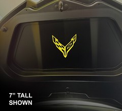 FRONT TRUNK 2020-25 C8 CORVETTE Stingray Z51 Z06 ERAY Crossed Flag Decal Sticker
