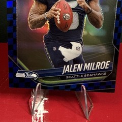 2025 Panini Prizm – Rookies Jalen Milroe #317 Black & Blue Checker Prizm (RC)