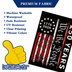 250th Anniversary Garden Flag, 250 USA Flag 12×18 inches, Black