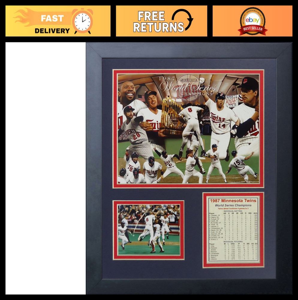 1987 Minnesota Twins Champions Framed Photo Collage, 11×14 Inch Wall Art
