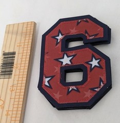 #6 4th of July MLB authentic team issue 4 X 2 3/4 inches uniform number