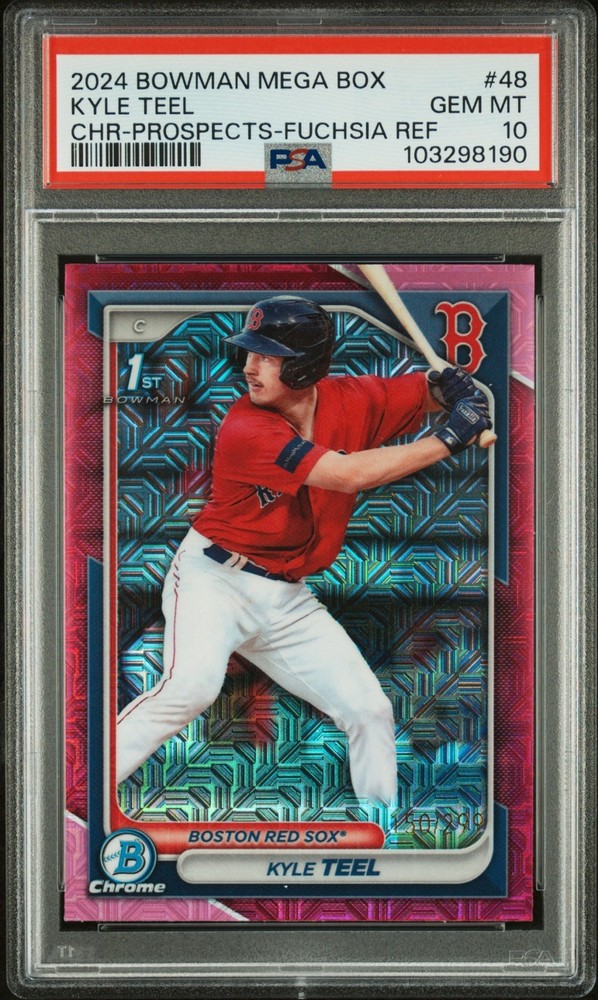 2024 Bowman Mega Box Kyle Teel Mojo Fuchsia Refractor /299 PSA 10 Boston Red Sox