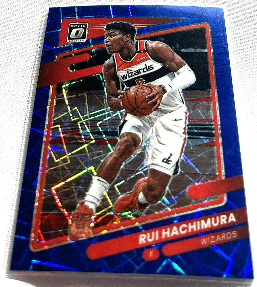 2021-22 Donruss Optic Basketball Rui Hachimura Wizards Blue Velocity Prizm #79