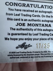 Joe Montana AUTO /35 Leaf Metal Legacy Image Variation 49’ers BA-JM14 RARE
