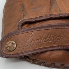 Spalding Triple Play 191 Three Finger Baseball Glove Vintage Leather USA 1940s