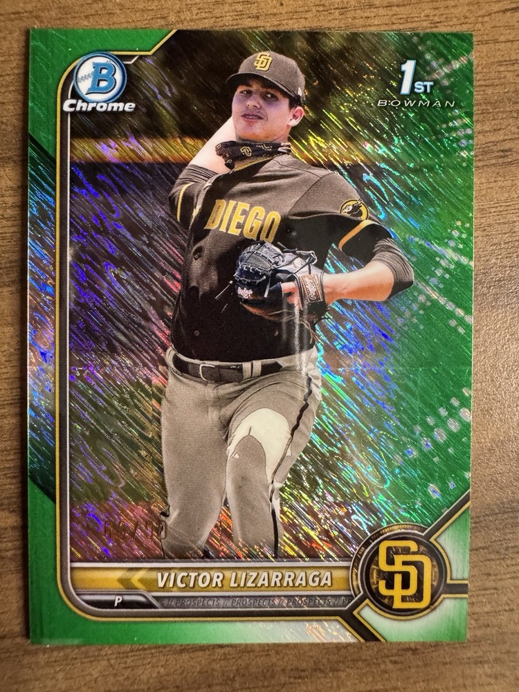 2022 Bowman Victor Lizarraga 1st Prospect Green Shimmer Refractor /99 #BCP-127