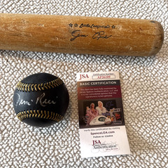 Jim Rice Signed Rawlings Black MLB Baseball JSA w Louisville Slugger Bat