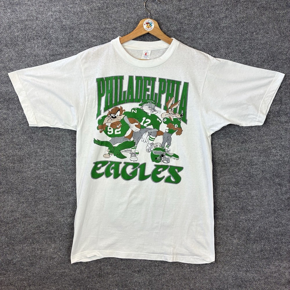 Vintage Philadelphia Eagles Looney Tunes T-Shirt 90s Men’s Size L Kelly Green