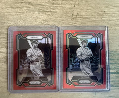 Panini Prizm 2024 Ty Cobb Detroit #160 Lot (2) Serial Numbered /299 Red Prism