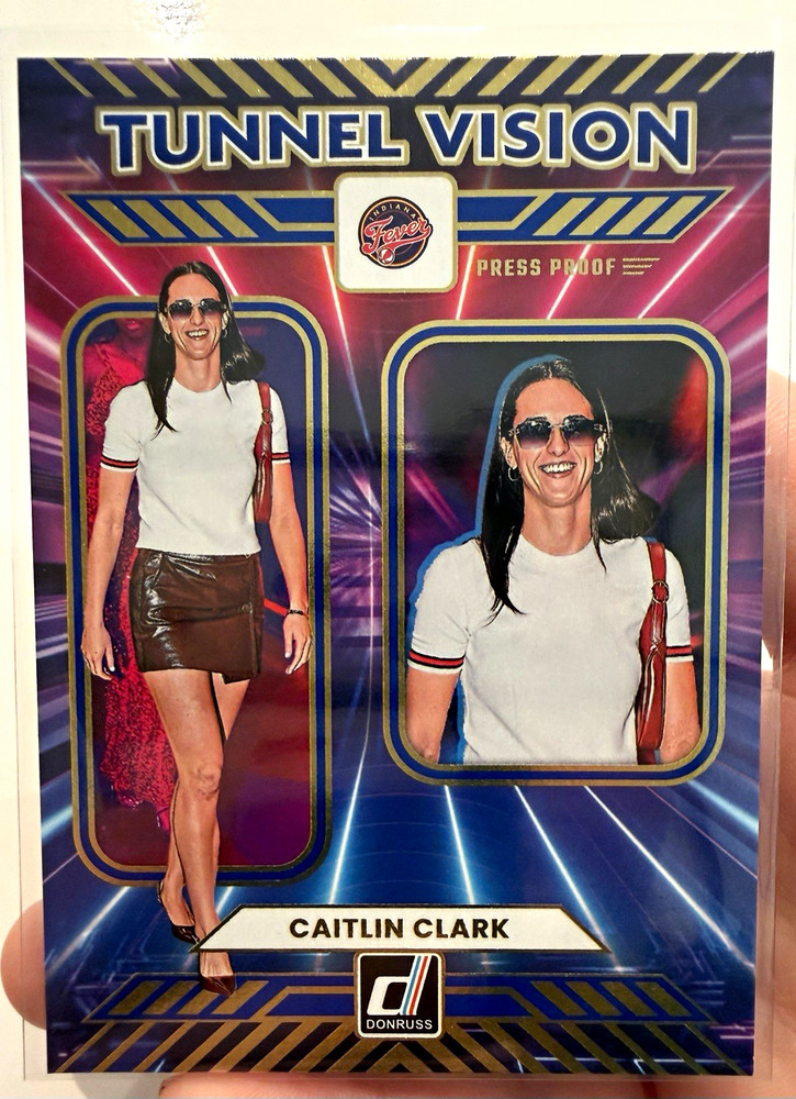 Caitlin Clark Press Proof Panini 2025 Donruss WNBA Tunnel Vision#1 Fever