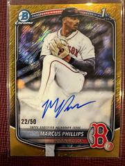 Topps 2025 Bowman Draft Marcus Phillips Gold Auto /50 #CPA-MP