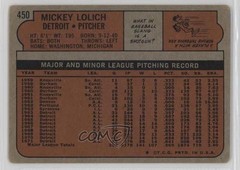 1972 Topps Mickey Lolich #450 17qs