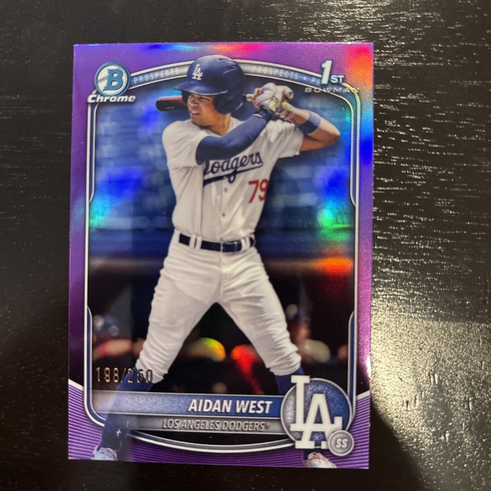 2025 Bowman Draft – Chrome Aidan West #BDC-6 Purple Refractor /250 (RC)