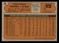 1972 TOPPS # 80 TONY PEREZ REDS NR-MT 562923 (KYCARDS)