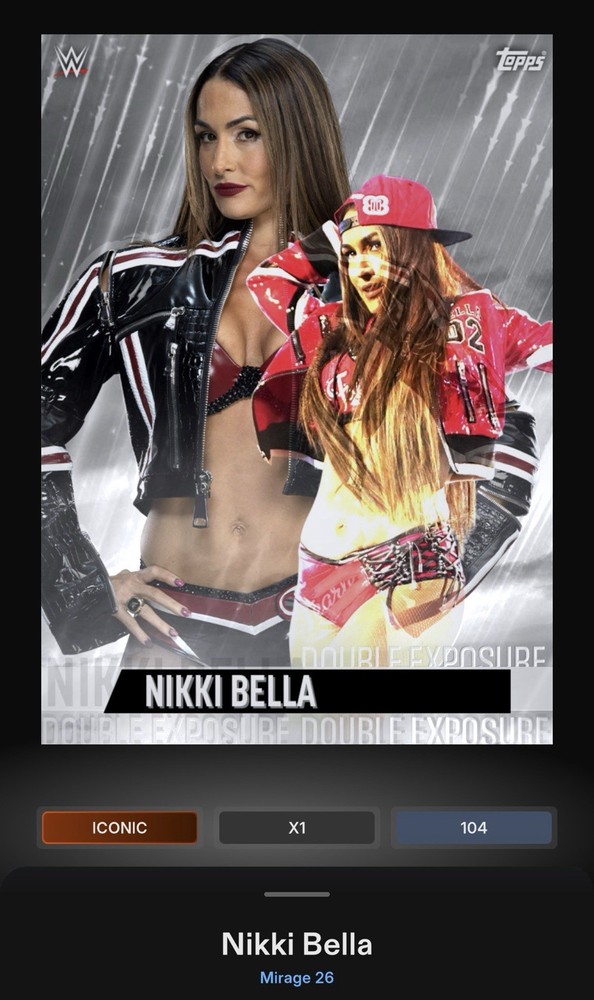Nikki Bella – Black Fusion Double Exposure Iconic – Topps Slam WWE Mirage