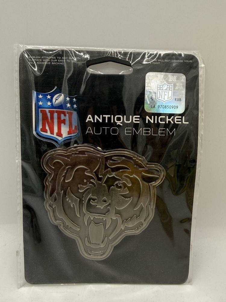 AEM1202 Chicago Bears NFL Antique Nickel Auto Car Emblem Brand New Sealed
