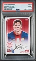 2012-13 PANINI FC BARCELONA AUTOGRAFO #163 LIONEL LEO MESSI AUTO GEM MINT PSA 9