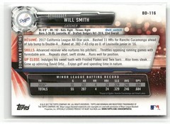 2017 BOWMAN DRAFT #BD-116 WILL SMITH LOS ANGELES DODGERS